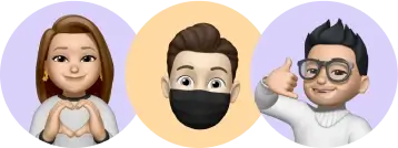 The profile of three people